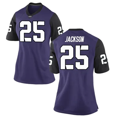Women's Replica Elijah Jackson TCU Horned Frogs Football College Jersey - Purple