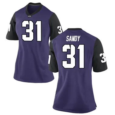 Women's Replica Jordy Sandy TCU Horned Frogs Football College Jersey - Purple