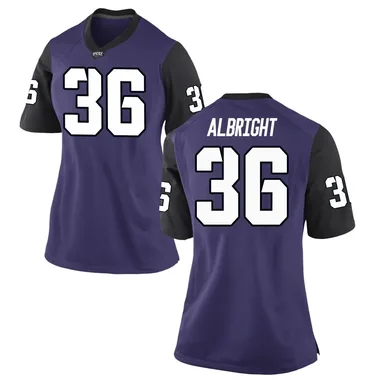 Women's Replica Joseph Albright TCU Horned Frogs Football College Jersey - Purple