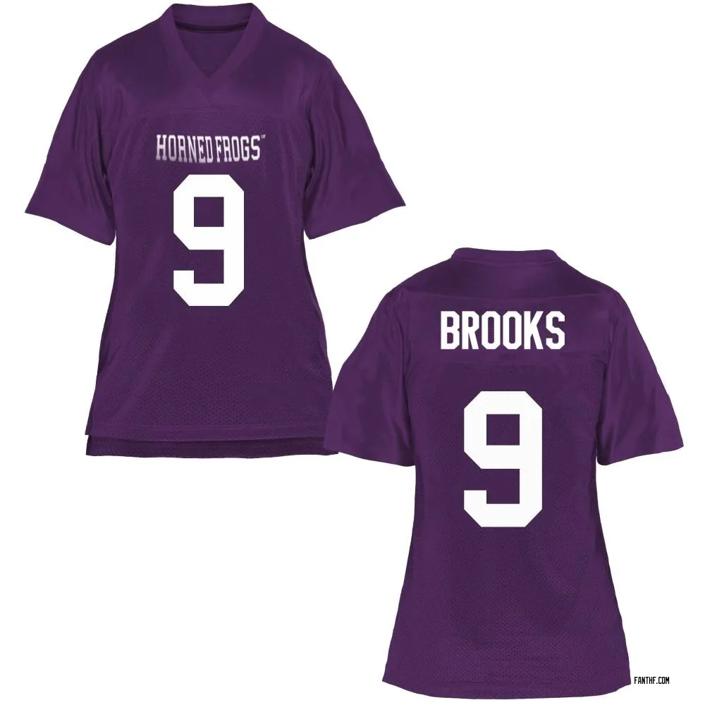 Women's Replica Marcel Brooks TCU Horned Frogs Football College Jersey - Purple