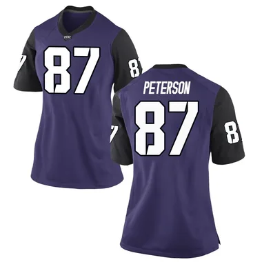 Women's Replica Mason Peterson TCU Horned Frogs Football College Jersey - Purple