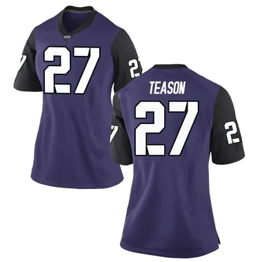 Women's Replica Michael Teason TCU Horned Frogs Football College Jersey - Purple