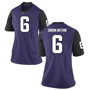 Women's Replica Micheal Ibukun-Okeyode TCU Horned Frogs Football College Jersey - Purple