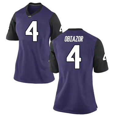 Women's Replica Namdi Obiazor TCU Horned Frogs Football College Jersey - Purple