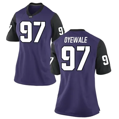 Women's Replica Paul Oyewale TCU Horned Frogs Football College Jersey - Purple