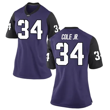 Women's Replica Perry Cole Jr. TCU Horned Frogs Football College Jersey - Purple
