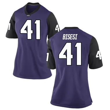 Women's Replica Sam Bisesi TCU Horned Frogs Football College Jersey - Purple