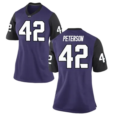 Women's Replica Sebastian Peterson TCU Horned Frogs Football College Jersey - Purple
