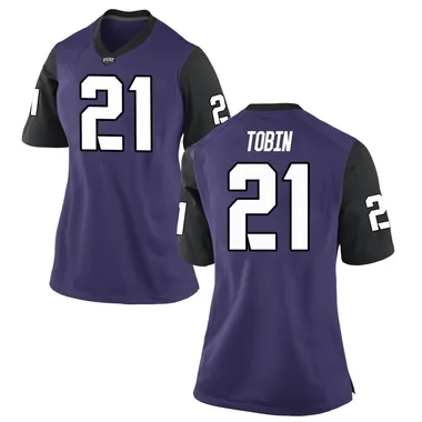Women's Replica Steel Tobin TCU Horned Frogs Football College Jersey - Purple
