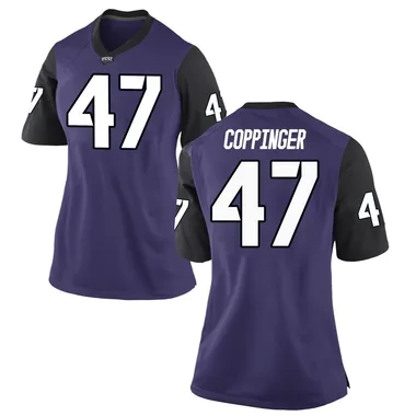 Women's Replica Thomas Coppinger TCU Horned Frogs Football College Jersey - Purple