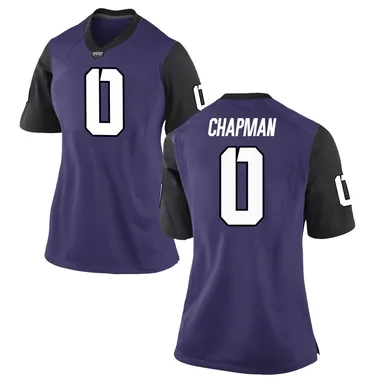 Women's Replica Zach Chapman TCU Horned Frogs Football College Jersey - Purple
