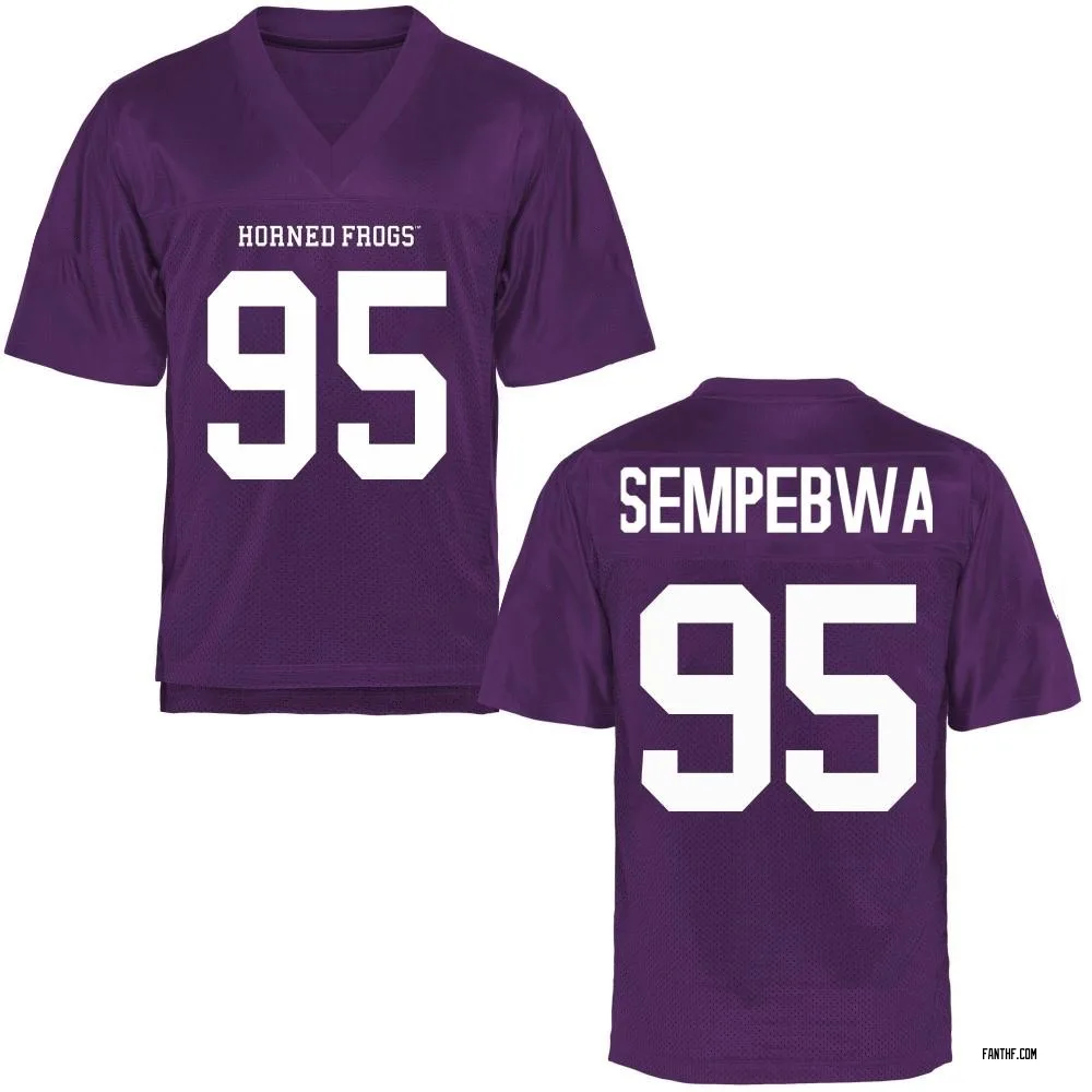 Youth Game Caleb Sempebwa TCU Horned Frogs Football College Jersey - Purple