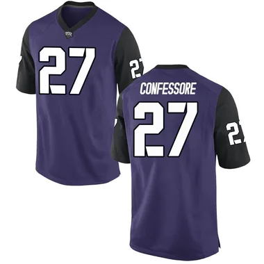 Youth Game Cole Confessore TCU Horned Frogs Football College Jersey - Purple
