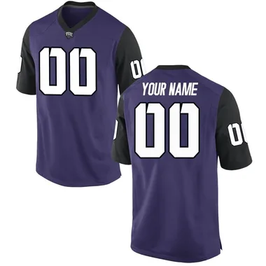 Youth Game Custom TCU Horned Frogs Football College Jersey - Purple