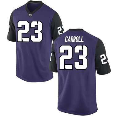 Youth Game Derrick Carroll TCU Horned Frogs Football College Jersey - Purple