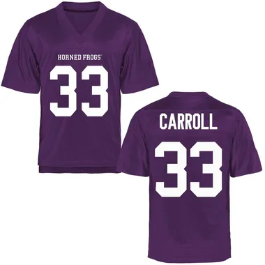Youth Game Max Carroll TCU Horned Frogs Football College Jersey - Purple