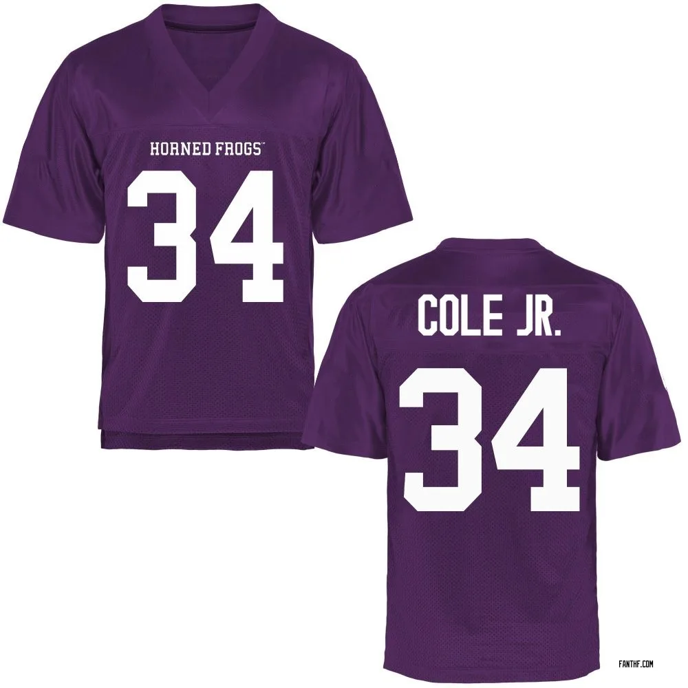 Youth Game Perry Cole Jr. TCU Horned Frogs Football College Jersey - Purple