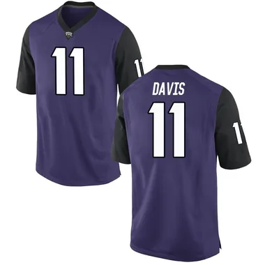 Youth Replica Derius Davis TCU Horned Frogs Football College Jersey - Purple
