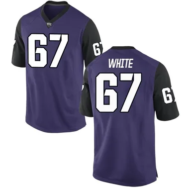 Youth Replica Hudson White TCU Horned Frogs Football College Jersey - Purple