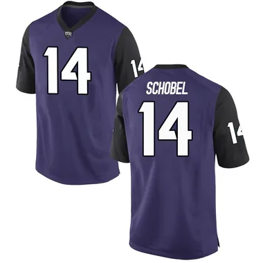 Youth Replica John Schobel TCU Horned Frogs Football College Jersey - Purple