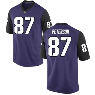 Youth Replica Mason Peterson TCU Horned Frogs Football College Jersey - Purple