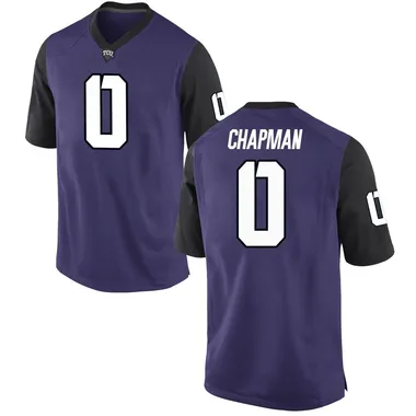 Youth Replica Zach Chapman TCU Horned Frogs Football College Jersey - Purple